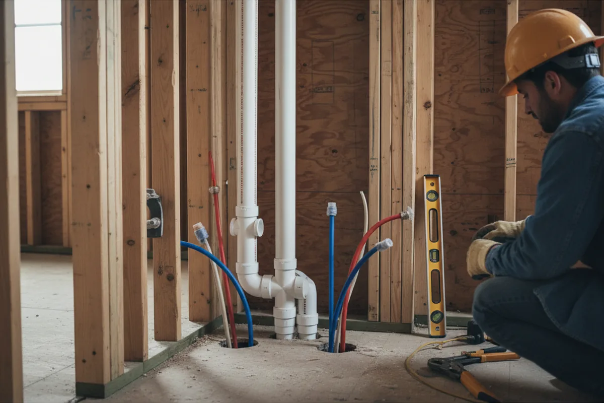 Drain and supply rough-in during Drain Cleaning in Bellefontaine
